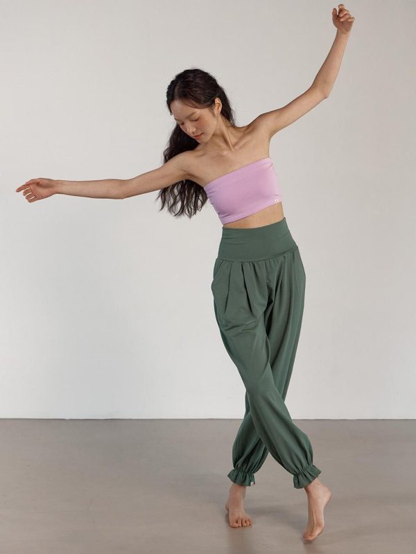 Sweet Shirring Jogger Pants [Cloud green]