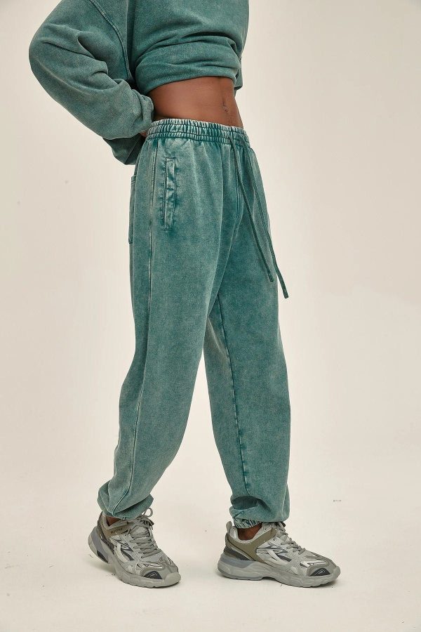 Acid Wash Sweatpants - Green / S