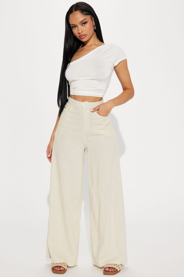 Caroline Wide Leg Linen Pant - Tan | Fashion Nova