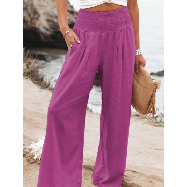 So Lovrie Pants & Jumpsuits | Full Size Smocked Waist Wide Leg Pants | Color: Pink | Size: Various