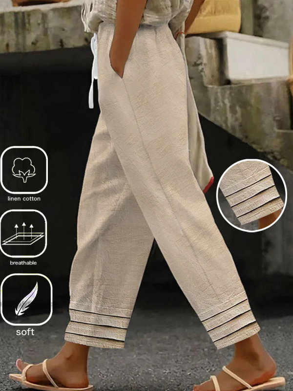 Women Casual Plain Spring/Fall Lightweight No Elasticity Daily Straight pants Long No Belt Pants