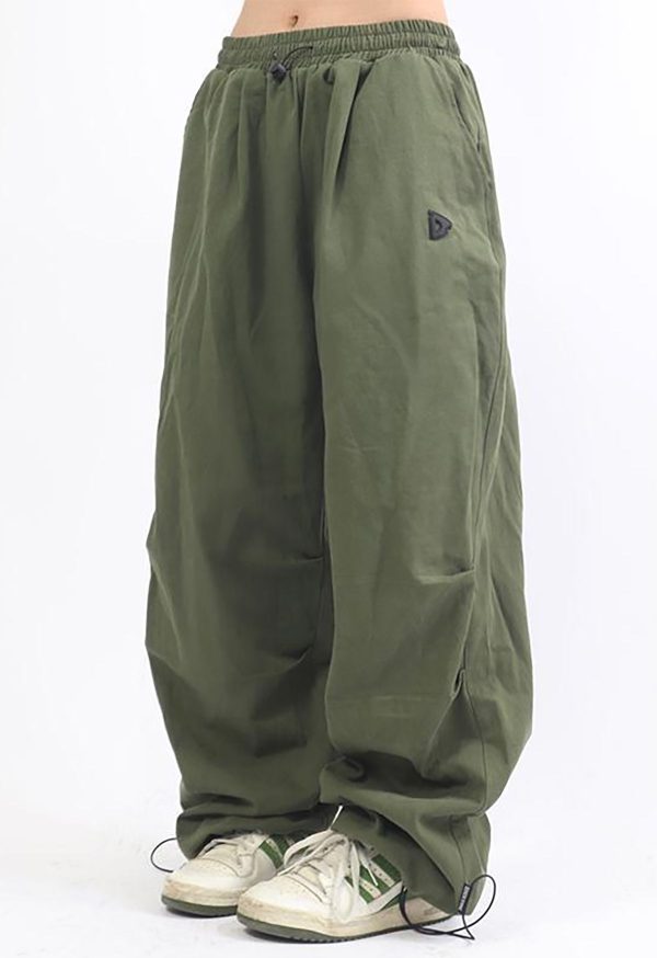 Y2k Oversized Cargo Parachute Pants Vintage Wide Leg Joggers Hippie Baggy Sweatpants Women Casual