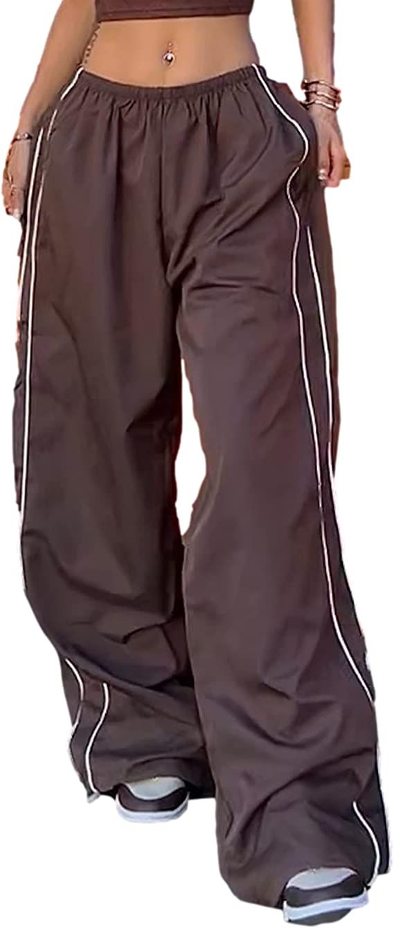 Womens Parachute Pants Wide Leg Baggy Pants Y2K