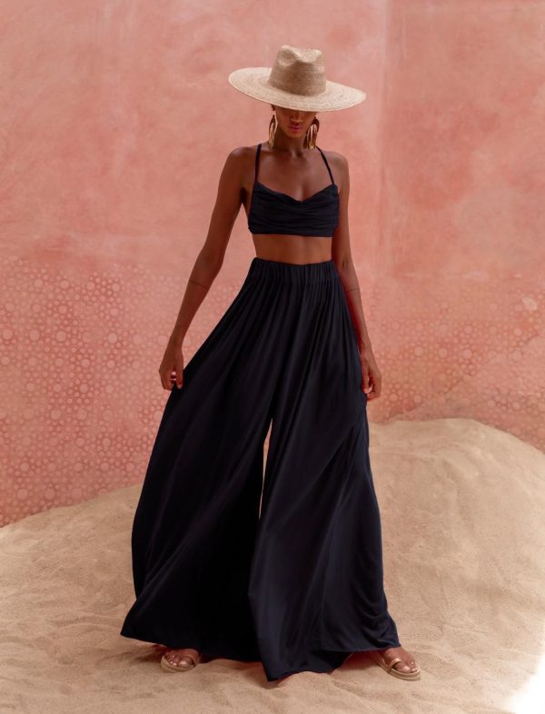 AVANA WIDE PANTS - MAROON / L/XL