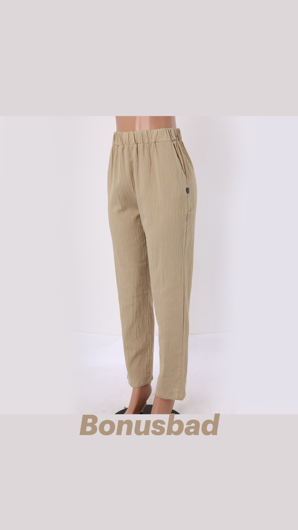 Women High Waisted Wide Leg Linen Pants Fashion Drawstring Elastic Trousers Comfy Straight Leg Long