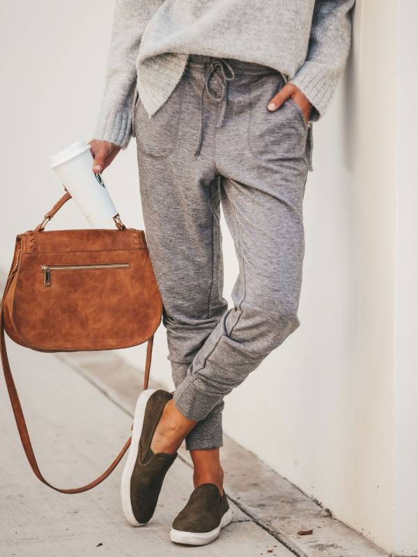 Casual Plain Spring/Fall Natural Micro-Elasticity Loose Jersey H-Line Regular Pants for Women