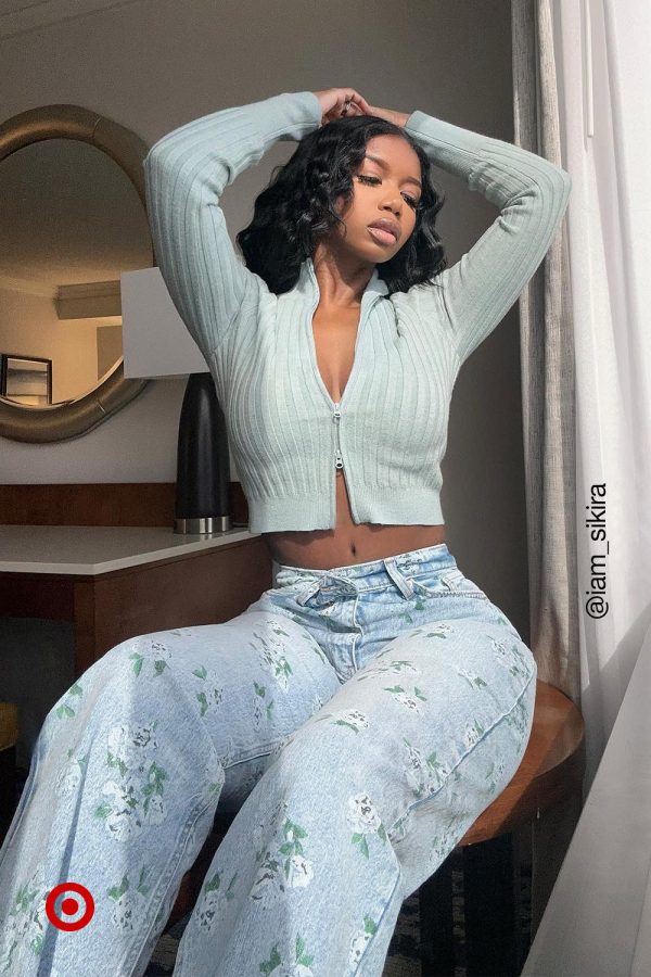 90's Floral Jeans