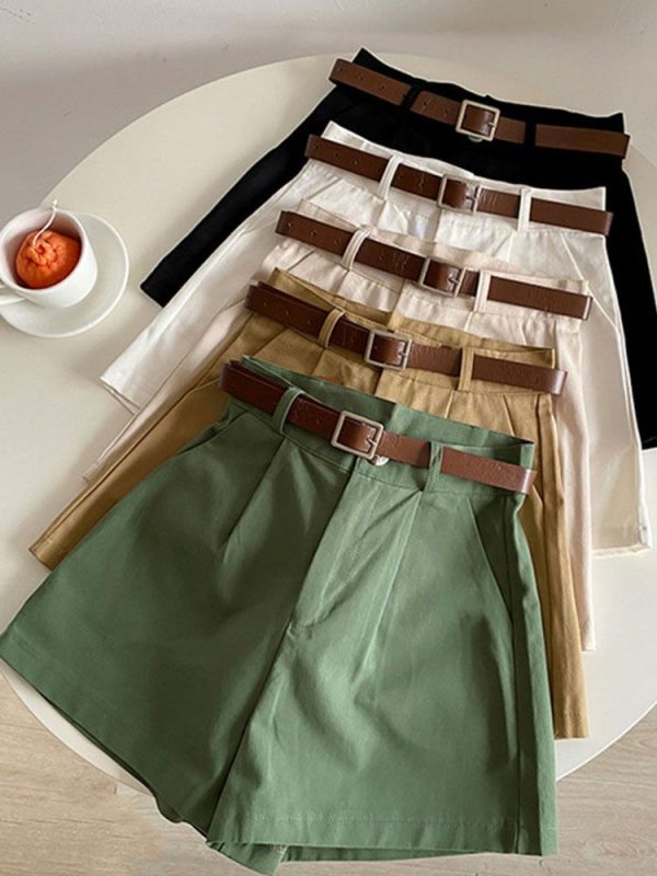 Wide Leg Cargo Pants for Ladies, High Waist Suit Shorts, Loose Casual Pants