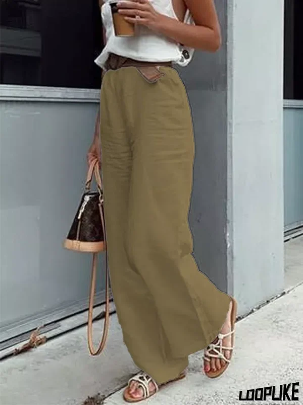 Plain Cotton Casual Pants