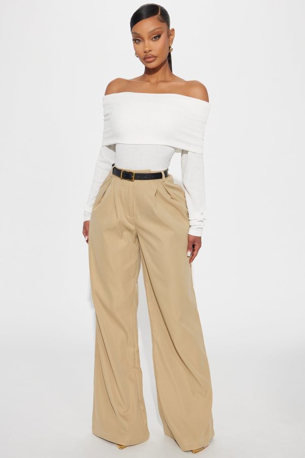 Women's Business Casual Belted Trouser in Khaki Size 1X