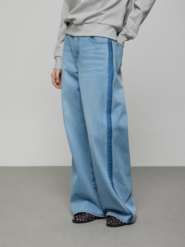 Color Block Washed Denim Pants (D252PSA332)