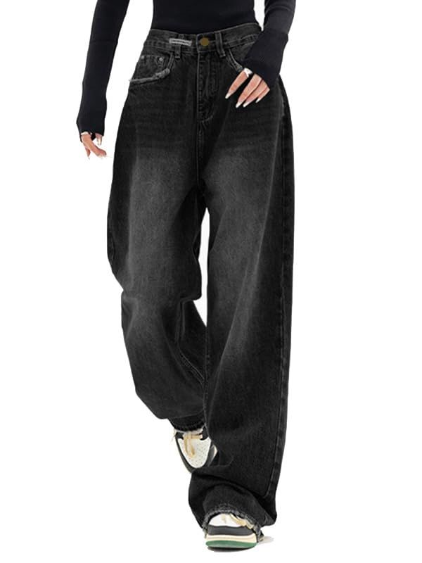 EMMIOL Jeans for Women Wide Leg Baggy Jeans High Waist Y2K Cargo Pants Casual Loose Boyfriends Trousers Vintage Streetwear
