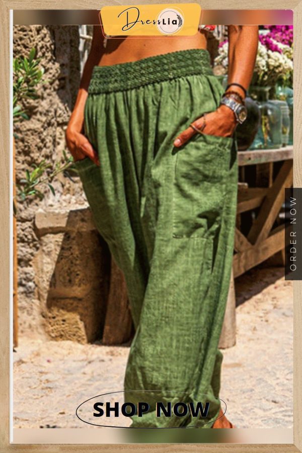 Plus Size Plain Loose Casual Pants