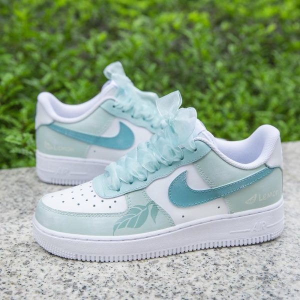 Green Butterfly Leaves Air Force 1s Custom Shoes Sneakers - US 9.5 M/ US 11 W/ UK 8.5/ EU 43