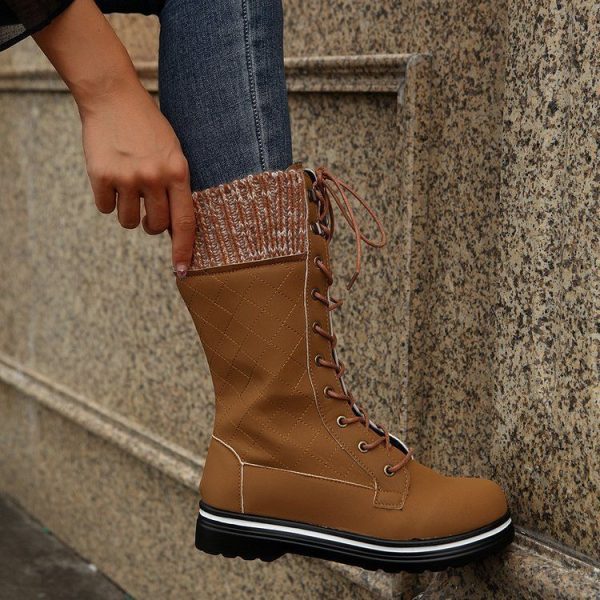 Ladies New Fashion Solid Color Martin Boots - Purple / 37