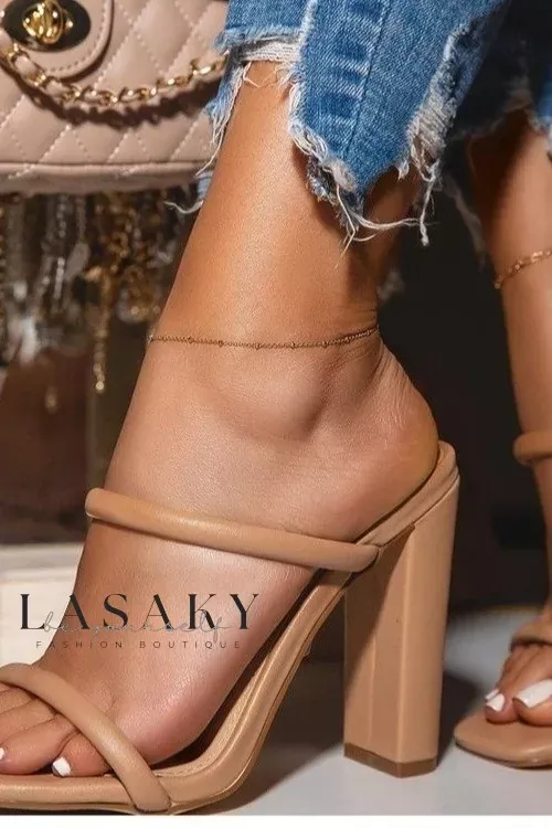 Lasaky - Exquisitely Designed Slip-On Sandals With Elegant High Heel