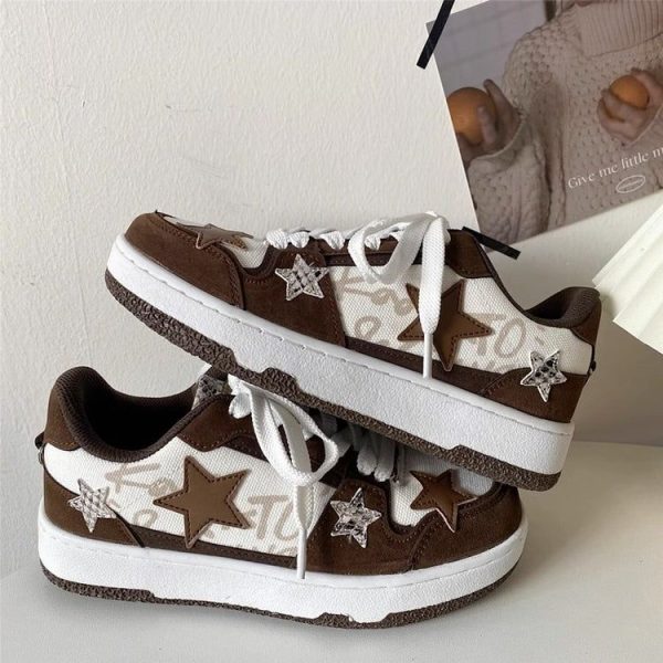 Brown Star Aesthetic Sneakers - EU36 (US6.0) / Brown