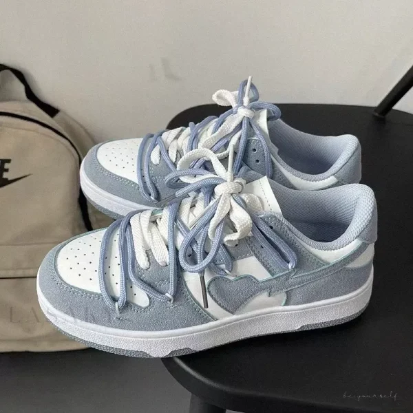 Lasaky - Stylish Casual Sneakers with Heart Design and Flat Sole