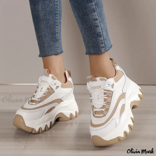 Olivia Mark - Women's Colorful Comfort Shoes - Khaki, 7.5