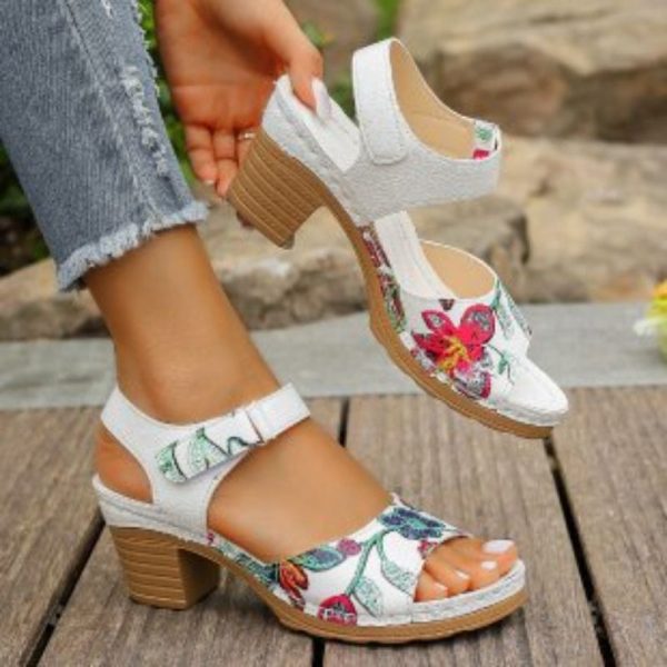 Women's Peep Toe Hihg Heel Sandals Summer Gladiator Shoes Chunky Heel Platform Women's Sandals