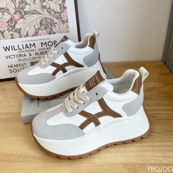 Thick heeled ladies Sneakers New versatile running shoe Casual comfort Women's Shoes Fashion lace up