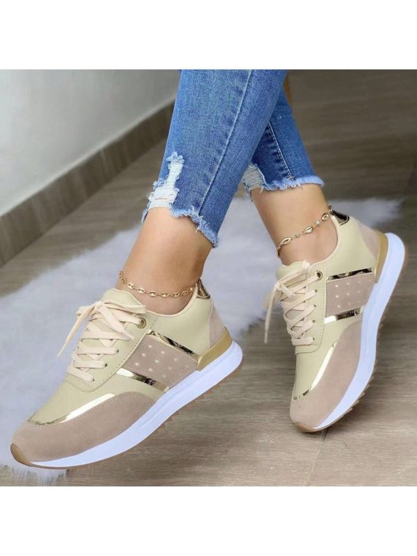 Breathable Women's Round Toe Sneakers - Non-Slip Platform Shoes For Everyday Wear