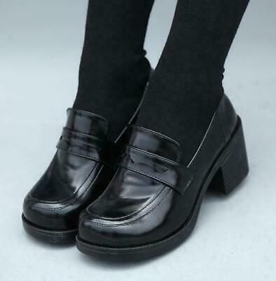 Womens Brogue patent leather chunky high shoes Loafers Retro College shoes | eBay