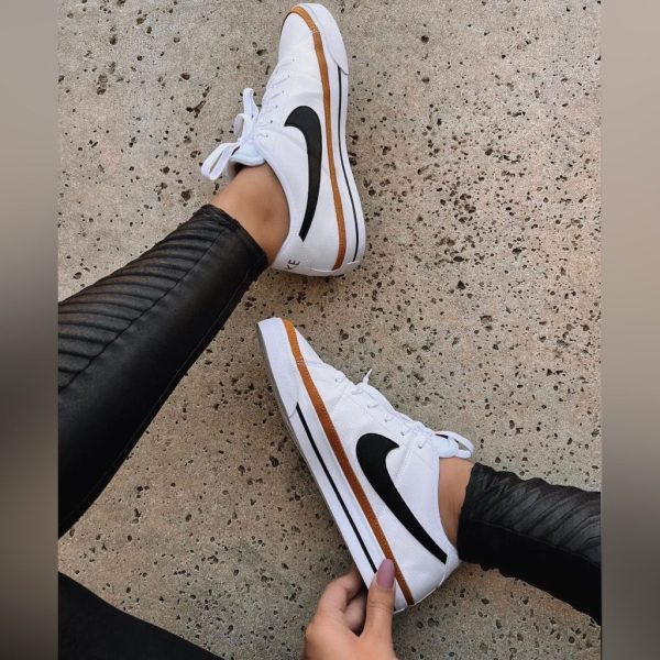 Nike Shoes | Nike Court Legacy Women’s 10 Nib White, Black, Ochre | Color: Black/White | Size: 10