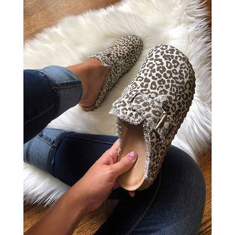 Women's Leopard and Cow Print Slip-On Clogs with Adjustable Buckle and Cork Sole - Casual and Stylish Shoes for Everyday Wear 2025 - $42.99