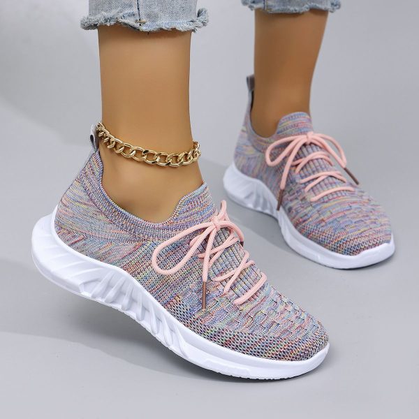 Spring and Autumn New Women's Casual Lace up Sports Shoes Comfortable, Breathable, Lightweight, Wear