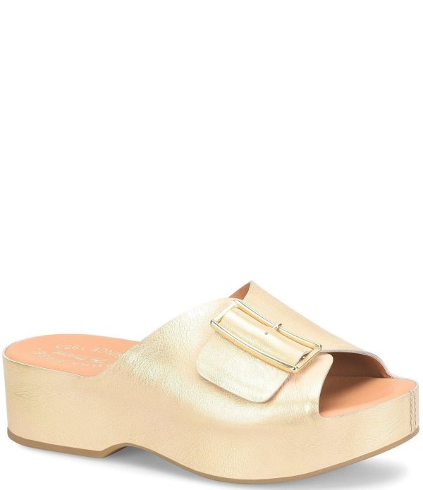 Kork-Ease York Leather Buckle Platform Sandals -  7