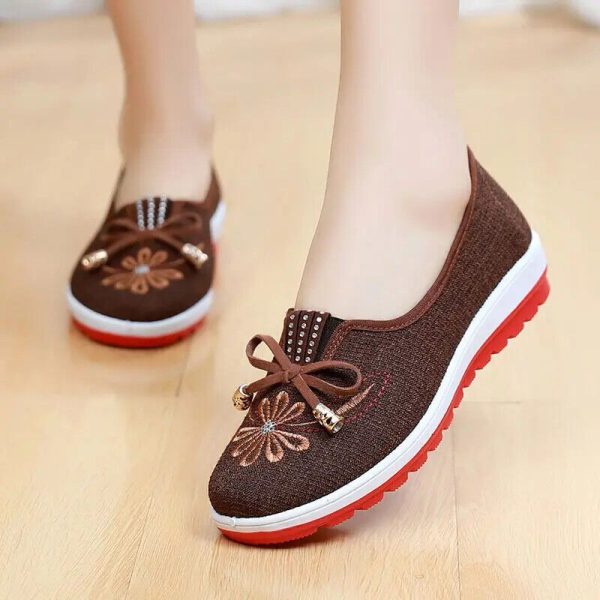 Cute Sweet Spring Slip On Flat Shoes Casual Canvas Comfortable Nurse Work Shoes