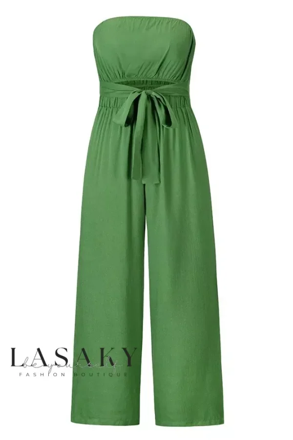Lasaky - Chic and Alluring Backless Slim-Fit Jumpsuit Trousers with Straight Legs - LQ237-lv, XL