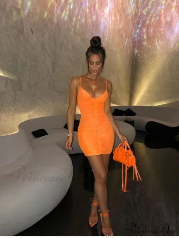 LOGAN MESH Stylish BODYCON MINI DRESS - Yellow XS