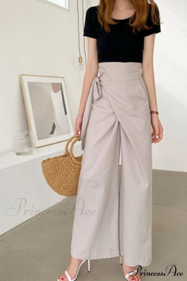 Waist-Tied Pants - Black XL