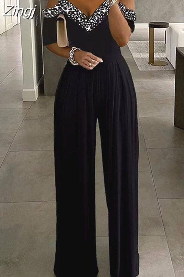 Zingj Jumpsuit Women Fashion Elegant Casual Workwear Party Romper Overalls Female Sleeveless Zipper Pocket Design Jumpsuits black-XL