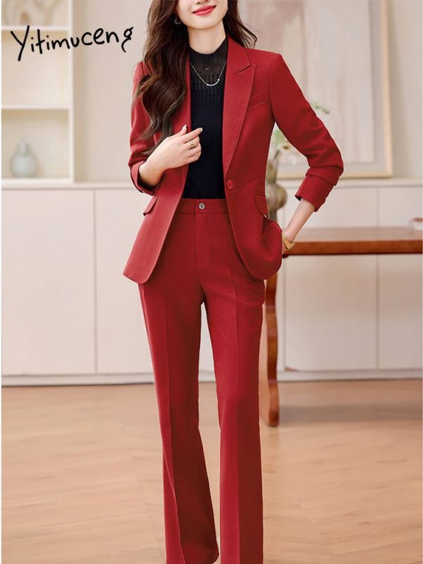 Yitimuceng 2025 New High End Slim Fit Temperament Suit Fashionable and Capable Goddess Style