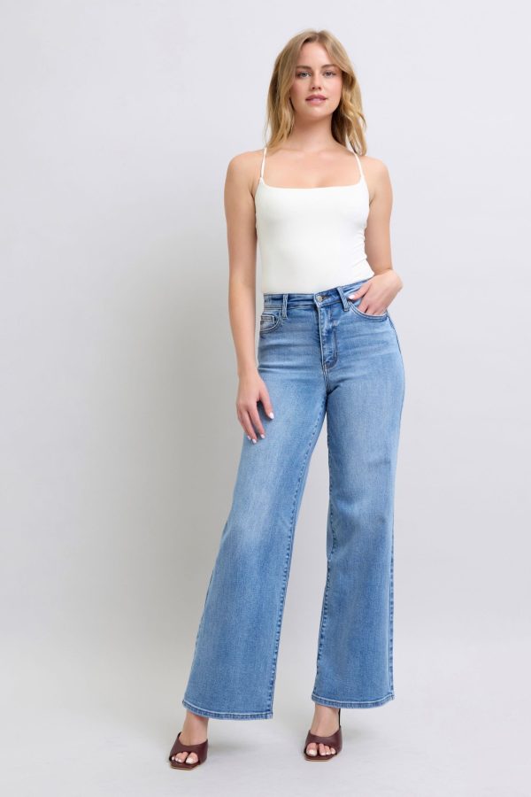 Hazel Blues® |  Judy Blue Wide Leg Jeans with Pockets - Medium / 7(28)