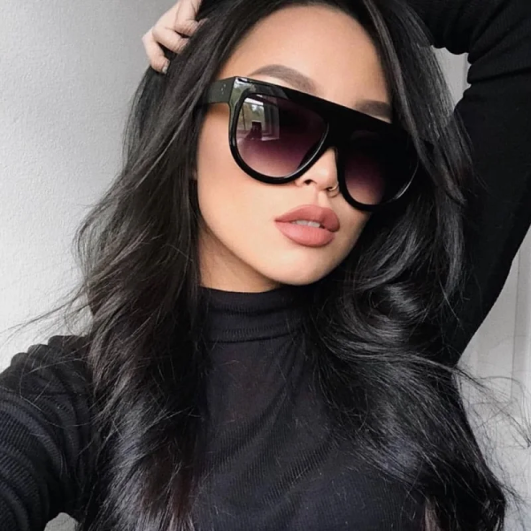 New Half Round Sunglasses Women Trendy Brand Designer Beautiful Sun Glasses Female Big Frame Outdoor
