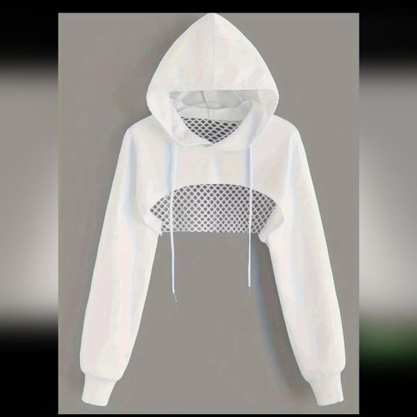 Crop Hoodie | Color: White | Size: 6