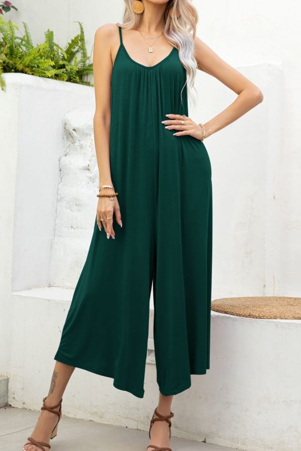 Spaghetti Strap Scoop Neck Jumpsuit - Periwinkle / S