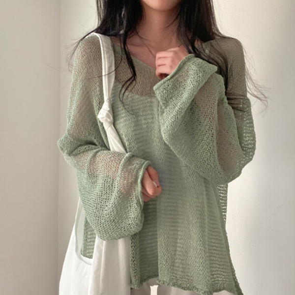 New Women Fashion Casual Streetwear Lazy Style Full Sleeves Jumpers Tops Hollow Out Sexy Women Chic