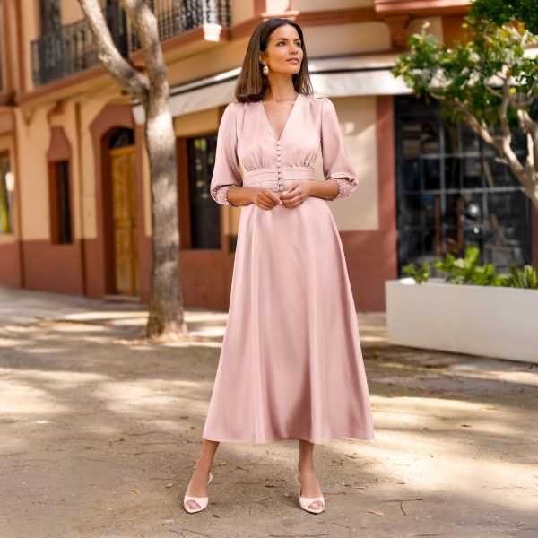 Women's Pink / Purple Ella Dress: Pale Pink Silk Twill | Extra Large | Ridley London