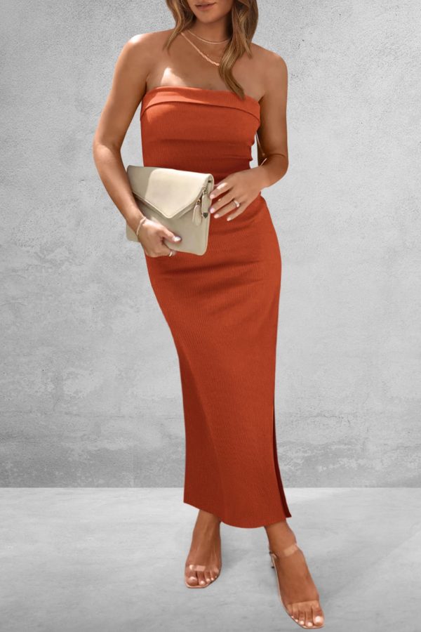 Buy Slit Tube Midi Dress online at FashionSarah.com.