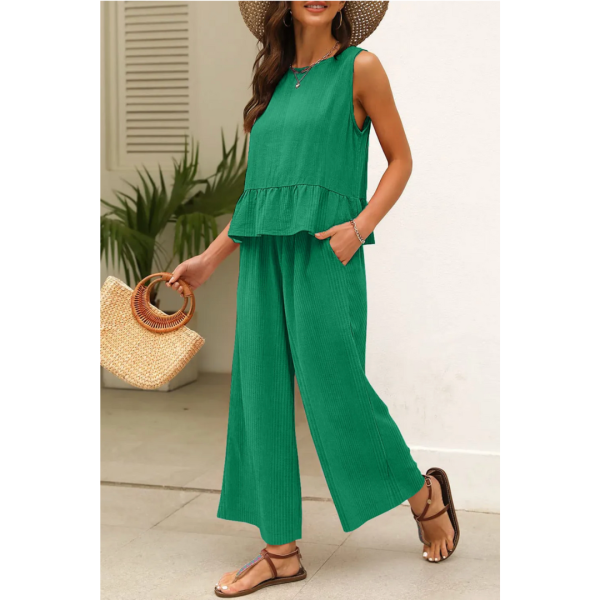 Wish Upon A Star, Crop Pant Set - Small / Blue