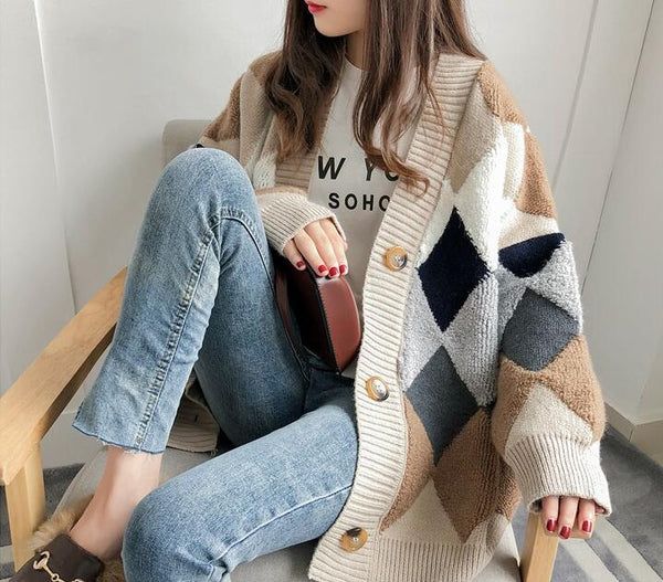 Loose korea style cardigan sweater coat #PR815