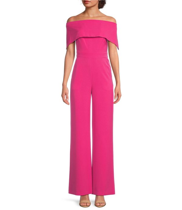 Vince Camuto Off-The-Shoulder Sleeveless Straight Leg Jumpsuit -  0