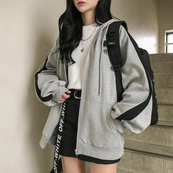 Oversized Hoodies Women Casual Long Sleeve Loose Sweatshirts - Gray / S