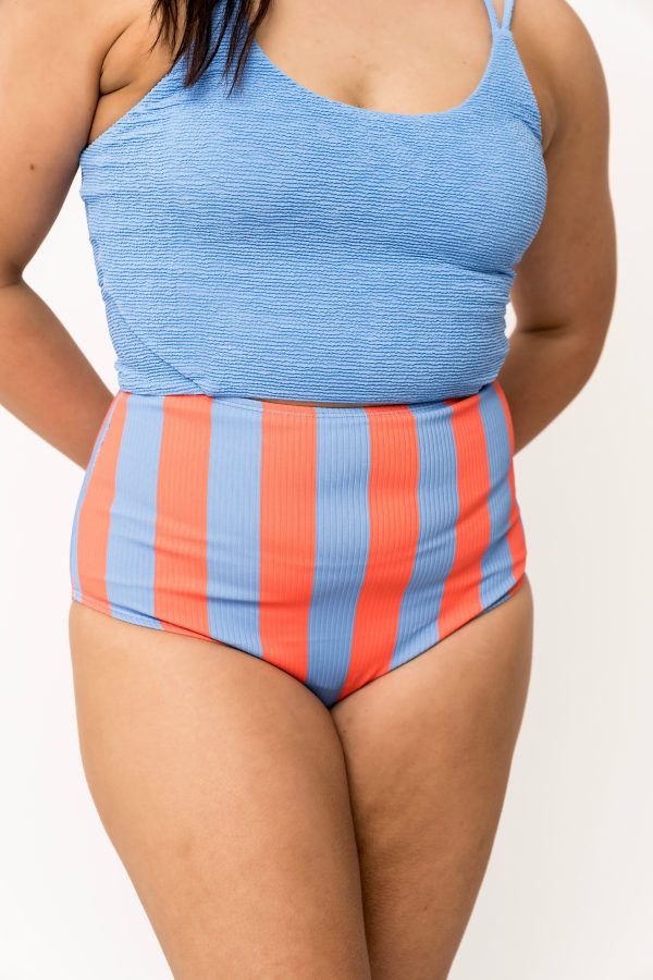 Wave Bottom | Blue Orange Stripe - XX-Large