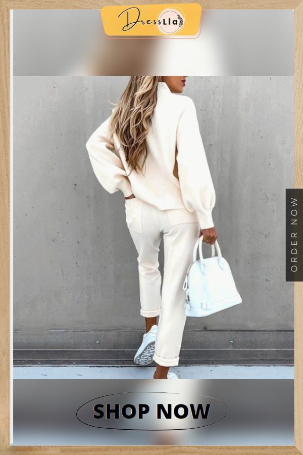 Autumn and Winter Women's Fashion Sweatshirt with Drawstring Pants Casual Sports Set Two Piece Set